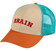 Brain cap Red Logo 58 Beige/coffee