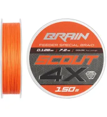Шнур Brain Scout 4X (2026) 150m (fluoro Orange) 0.183mm 11.9kg