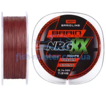 Шнур Brain NRG 8X sinking, 150m, 0.14mm 11.2kg ц: brown