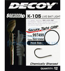 Крючок Decoy K-105 Live bait light #7, 12шт.