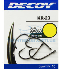 Крючок Decoy KR-23 Black Nickeled #6, 12 шт.