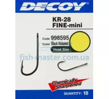 Крючок Decoy KR-28 Fine mini #8, 18 шт.
