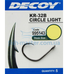 Гачок Decoy KR-32 Circle Light Black Nickeled # 5/0, 4 шт.