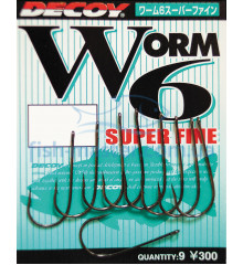 Decoy Worm 6 Super Fine Hook 1, 9pcs