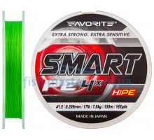 Шнур Favorite Smart PE 4x 150м (салат.) #1.5/0.209мм 7.8кг/17lb