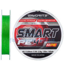 Шнур Favorite Smart PE 4x 150м (салат.) #0.3/0.09мм 2.3кг/5.1lb