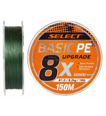 Cord Select Basic PE 8x 150m (dark green) # 1.0 / 0.14mm 18lb / 8.2kg