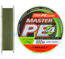 Шнур Select Master PE 100m 0.12 мм 15кг темн.-зел.