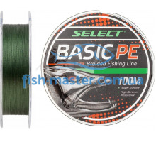 Шнур Select Basic PE 100m dark green 0.10mm 10LB/4.8kg