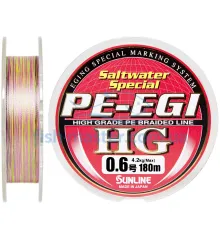 Шнур Sunline PE EGI HG 180м # 0.6 / 0.128мм 4.2кг / 10LB