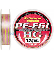 Cord Sunline PE EGI HG 120m # 1.2 / 0.187mm 8.8kg / 20LB