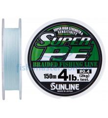 Шнур Sunline New Super PE 150м (голуб.) # 0.4 / 0.104мм 4LB / 2 кг