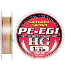 Шнур Sunline PE EGI HG 180м # 1.0 / 0.171мм 7,5кг / 16LB