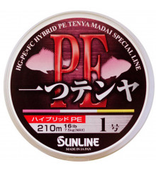 Cord Sunline Hitotsu Tenya PE 210m # 1 / 0.181mm 16LB / 7.5kg