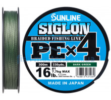 Шнур Sunline Siglon PE х4 300m (темн-зел.) #1.0/0.171 mm 16lb/7.7 kg