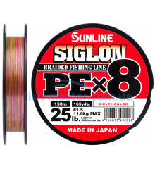 Шнур Sunline Siglon PE х8 150m (мульти.) #1.5/0.209 mm 25lb/11.0 kg