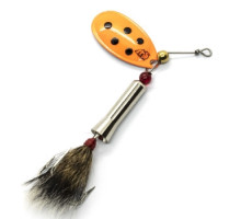 Dardevle Notangle Spinner 14g #Flo Orange/Black Dots
