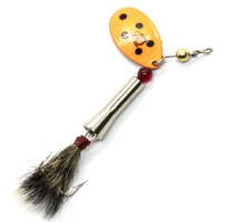 Блесна Dardevle Notangle Spinner 7g #Flo Orange/Black Dots