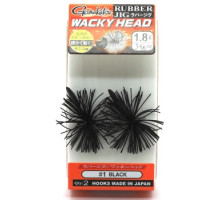 Гачок Gamakatsu Rubber Jig Wacky Head Black 1.8g 2шт