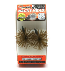 Гачок Gamakatsu Rubber Jig Wacky Head Green Pumpkin 1.8g 2шт