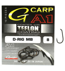 Hook Gamakatsu A1 G-Carp D-Rig MB PTFE coating Gray # 8 10pcs