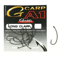 Hook Gamakatsu A1 G-Carp Long Claw PTFE coating Gray # 6 10pcs