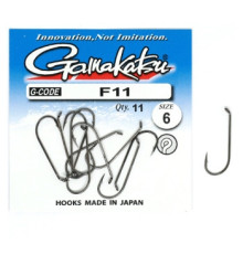 Крючок Gamakatsu F11 N/L Black #6 11шт