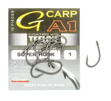 Гачок Gamakatsu A1 G-Carp Super Hook PTFE coating Grey # 1 10шт