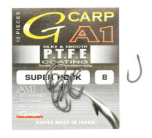 Hook Gamakatsu A1 G-Carp Super Hook PTFE coating Gray # 8 10pcs