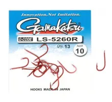 Крючок Gamakatsu LS-5260R N/L Red #10 13шт