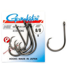Крючок Gamakatsu Octopus Circle 4X Strong Black #6/0 6шт