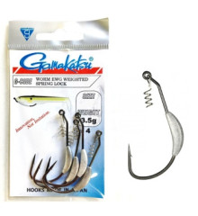 Крючок Gamakatsu офсетный Weighted Superline Spring-Lock 5.25gr #5/0 4шт