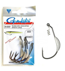 Крючок Gamakatsu офсетный Weighted Superline Spring-Lock 7gr #6/0 4шт