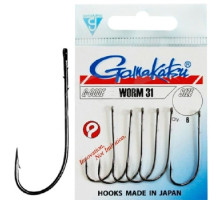 Гачок Gamakatsu Worm 31 Black # 1 6шт
