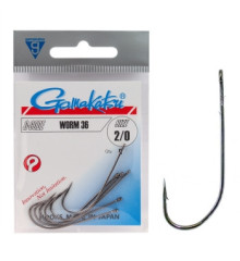 Крючок Gamakatsu Worm 36 Black #2/0 6шт