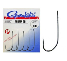 Гачок Gamakatsu Worm 36 Black # 1/0 6 шт