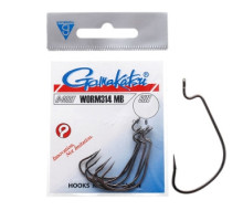 Гачок Gamakatsu офсетний Worm 314 MB Black # 2/0 6 шт