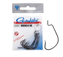 Гачок Gamakatsu офсетний Worm 314 MB Black # 2/0 6 шт