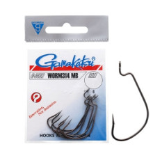 Крючок Gamakatsu офсетный Worm 314 MB Black #2/0 6шт