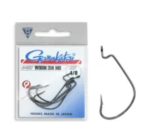 Offset hook Gamakatsu Worm 314 MB Black # 4/0 6pcs