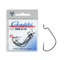 Гачок Gamakatsu офсетний Worm 314 MB Black # 1 6шт