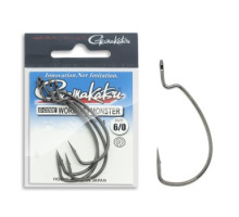 Offset hook Gamakatsu Worm 323 Monster Black # 6/0 4pcs