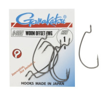 Offset Gamakatsu hook Worm Offset EWG NS Black # 1 6pcs