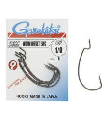Крючок Gamakatsu офсетный Worm Offset EWG NS Black #1/0 6шт