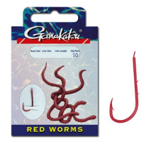 Hook Gamakatsu BKD-5260B Red Worms 60cm Bronze # 4 10pcs 0.25mm
