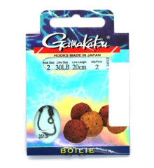 Крючок Gamakatsu BKS-3513F Boilie 20cm Black #2 2шт 0.30mm 