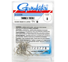 Крючок Gamakatsu тройной Treble Twinex Nickel #8 10шт