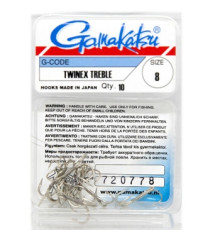 Крючок Gamakatsu тройной Treble Twinex Nickel #8 10шт
