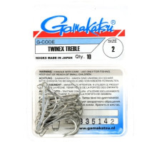 Крючок Gamakatsu тройной Treble Twinex Nickel #2 10шт