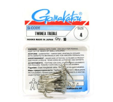 Gamakatsu Hook Triple Treble Twinex Nickel # 4 10pcs